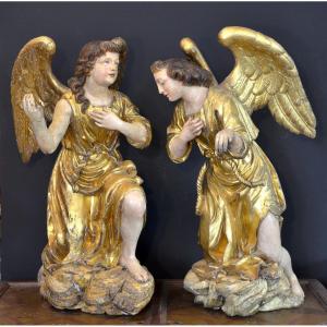 Grandi angeli alati Barocchi, Gian Lorenzo Bernini (1598-1680) cerchia di  (h. 88 cm) 