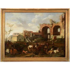 Veduta di Roma al Campovaccino, Pieter van Bloemen (Anversa 1674-1720)