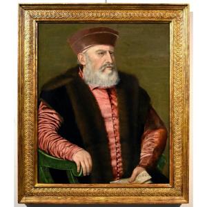 Ritratto di notabile bottega di Giovanni Battista Moroni (Albino 1522 - 1579)