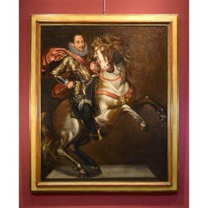 Ritratto equestre di Carlo Emanuele I Duca di Savoia, Jan Kraeck (Haarlem 1540 – Torino 1607)