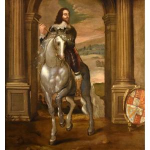 Ritratto di Carlo I Re d'Inghilterra, Anthoon van Dyck (Anversa 1599 - Londra 1641) Seguace di