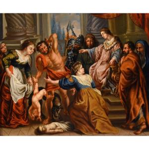 Il Giudizio di re Salomone, Peter Paul Rubens (Siegen 1577 - Anversa 1640) Cerchia di 