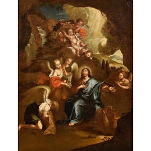 Cristo circondato dagli angeli nel deserto, Cerchia di Pietro da Cortona