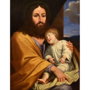  Gesù con il figlio del committente, Giovan Battista Salvi (1609 - 1685) cerchia/seguace