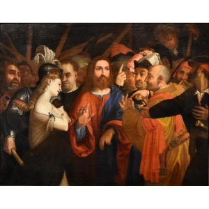 Cristo e l’Adultera, Bottega di Lorenzo Lotto (Venezia, 1480 – Loreto, 1556/1557)