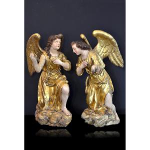 Grandi angeli alati Barocchi, Gian Lorenzo Bernini (1598-1680) cerchia di  (h. 88 cm) 