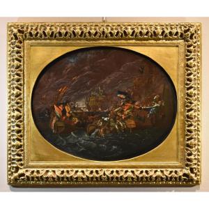 Battaglia navale notturna, Ilario Mercanti detto «Lo Spolverini» (Parma, 1657 - 1734)