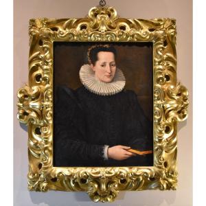 Santi di Tito (Sansepolcro 1536 - Firenze 1603), Ritratto di nobildonna con libro