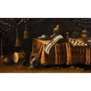 Natura morta con vaitas, Francesco Noletti (Malta 1611-Roma 1654) Bottega/cerchia