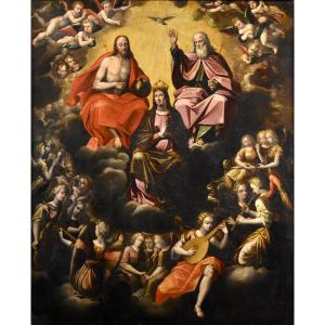 Assunzione della Vergine, la Trinità e concerto di angeli, Guglielmo Caccia (1568-1625)
