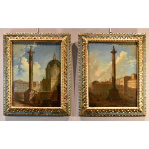 Pair of views of Rome, Antonio Joli (Modena, 1700 – Naples, 1777)