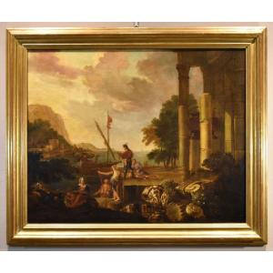 Jacob de Heush (Utrecht 1657 – Amsterdam 1701), Coastal landscape with architectural ruins