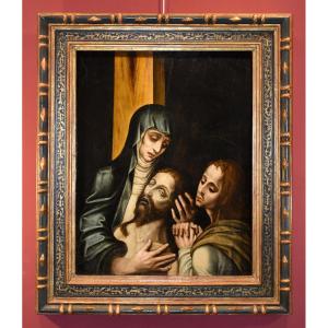 La Pietà con San Giovanni, Luis de Morales, Detto ‘El Divino’ (Badajoz 1509 – 1586) bottega di