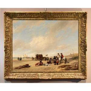 La spiaggia di Scheveningen, Hubertus van Hove (L’Aia, 1814 - Anversa, 1865)