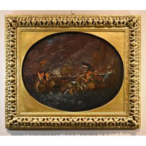 Battaglia navale notturna, Ilario Mercanti detto «Lo Spolverini» (Parma, 1657 - 1734)