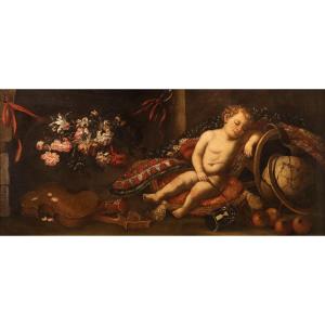 Vanitas, Cerchia di Antonio Tibaldi (Roma, 1635 c. - post 1675)