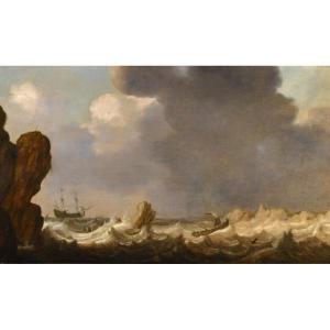 Veduta marina con vascelli, Julius Porcellis (Rotterdam 1610 – 1645 Leiden) attribuibile