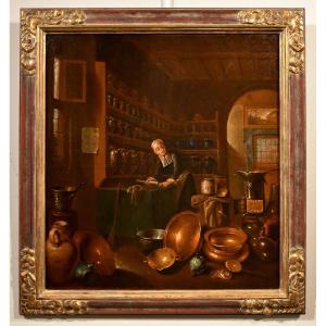 Il farmacista, Giovanni Domenico Valentino (Roma 1630 - Imola 1708) monogrammato