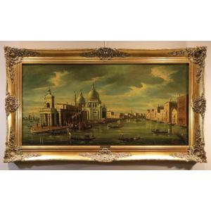 Veduta di Venezia con l'ingresso al Canal Grande, F. Guarana (firmato in basso a destra)