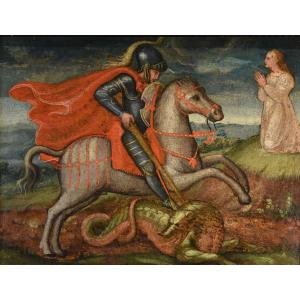 San Giorgio e il Drago, Alessio Baldovinetti (Firenze, 1427 – Firenze, 1499) cerchia