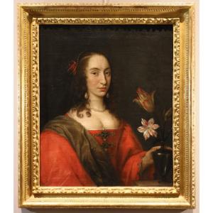Willem van Honthorst (Utrecht, 1594 – 1666)  Ritratto di Luisa Enrichetta d'Orange