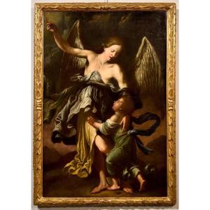 L'Ange Gardien (Archange Raphaël Et Tobiolo), Onofrio Palumbo (Naples 1606 - 1656)
