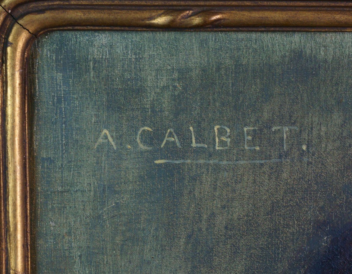 Antoine Calbet (1860-1942) Ritratto di donna Firmato e Datato 1896-photo-3