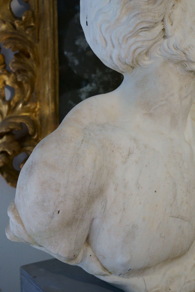 Diogene di Sinope Grande Busto in Marmo del Filosofo Greco Scuola lombarda del XVIII-photo-5