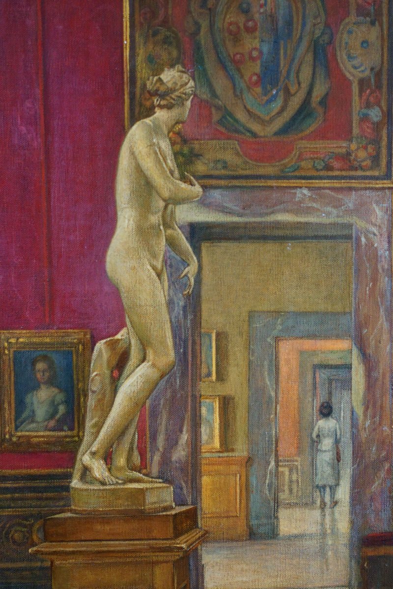 De Rossi Gustavo (1876-1946) "Interno della Tribuna degli Uffizi" Veduta Grand Tour-photo-3