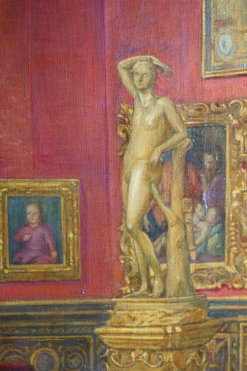 De Rossi Gustavo (1876-1946) "Interno della Tribuna degli Uffizi" Veduta Grand Tour-photo-4