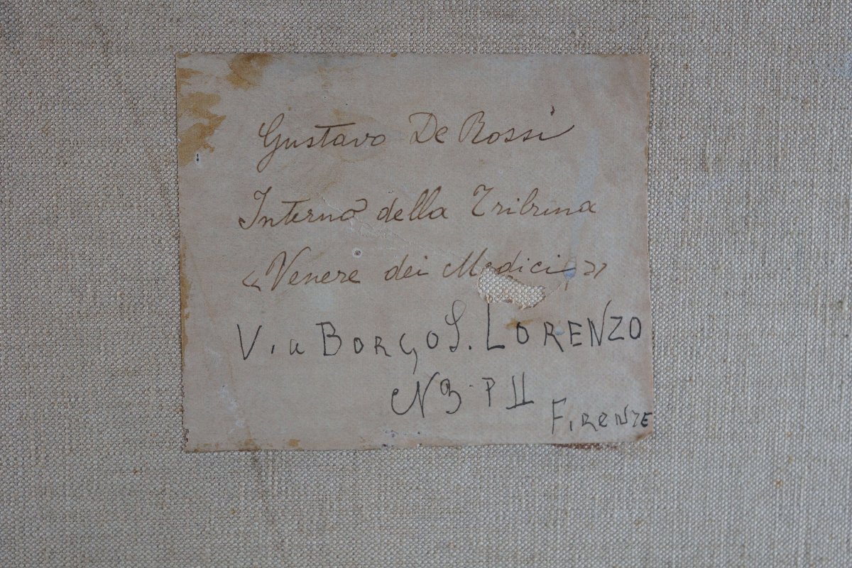 De Rossi Gustavo (1876-1946) "Interno della Tribuna degli Uffizi" Veduta Grand Tour-photo-4