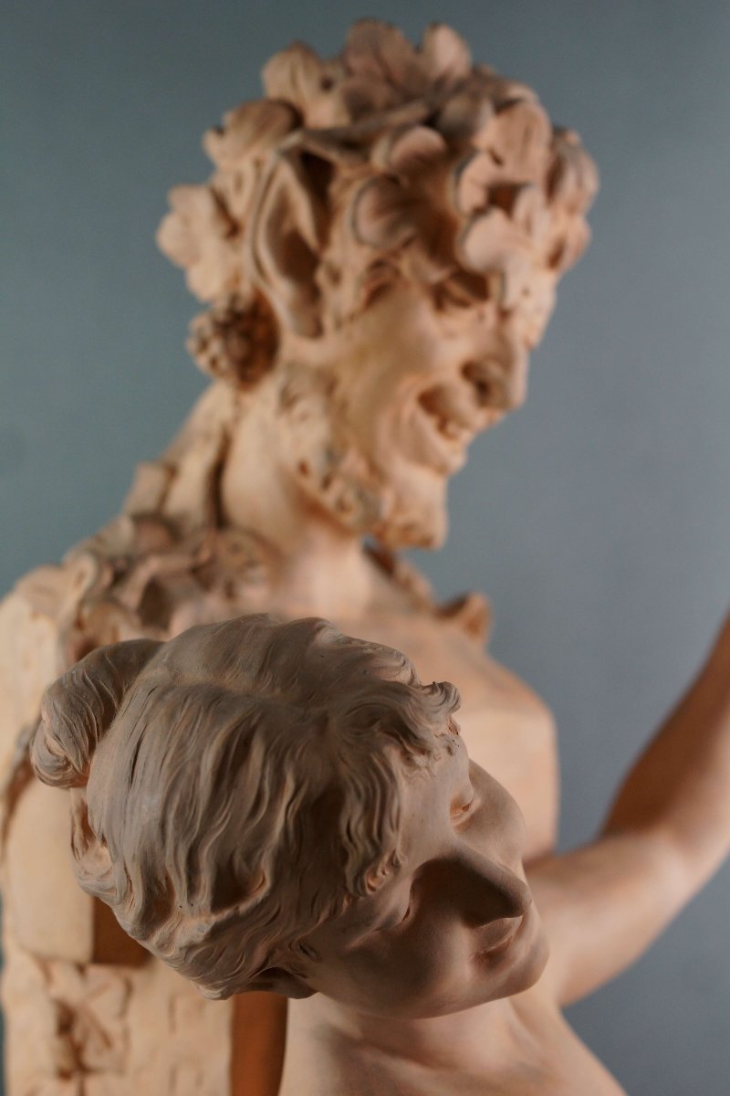 DOMIEN VAN DEN BOSSCHE (1854-1906) Grande Gruppo in Terracotta Art Nouveau-photo-3