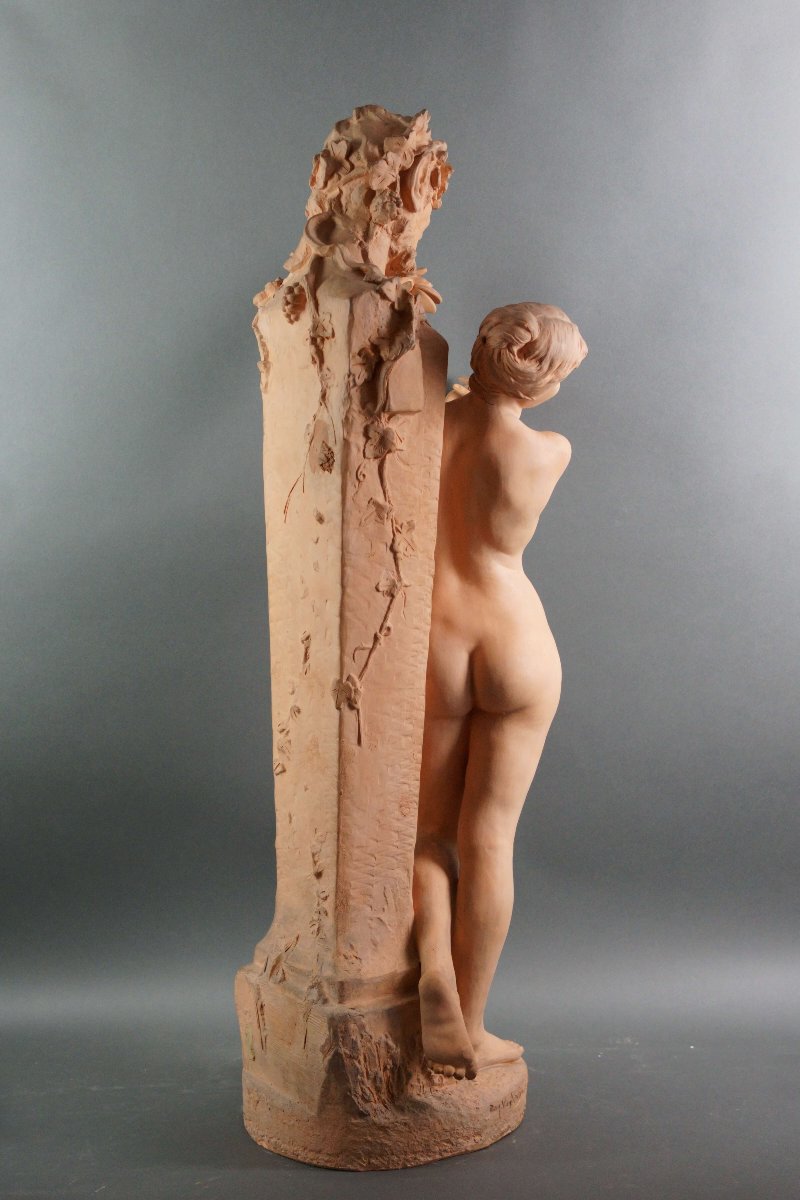 DOMIEN VAN DEN BOSSCHE (1854-1906) Grande Gruppo in Terracotta Art Nouveau-photo-4