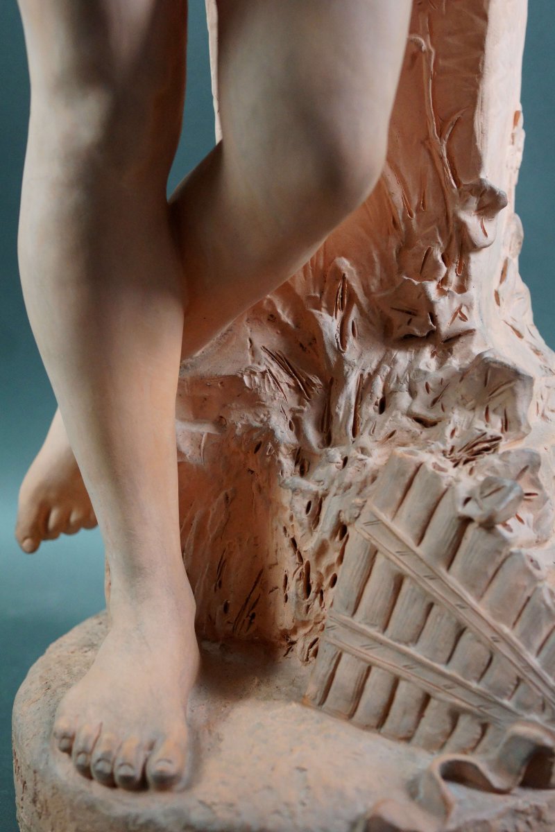 DOMIEN VAN DEN BOSSCHE (1854-1906) Grande Gruppo in Terracotta Art Nouveau-photo-6