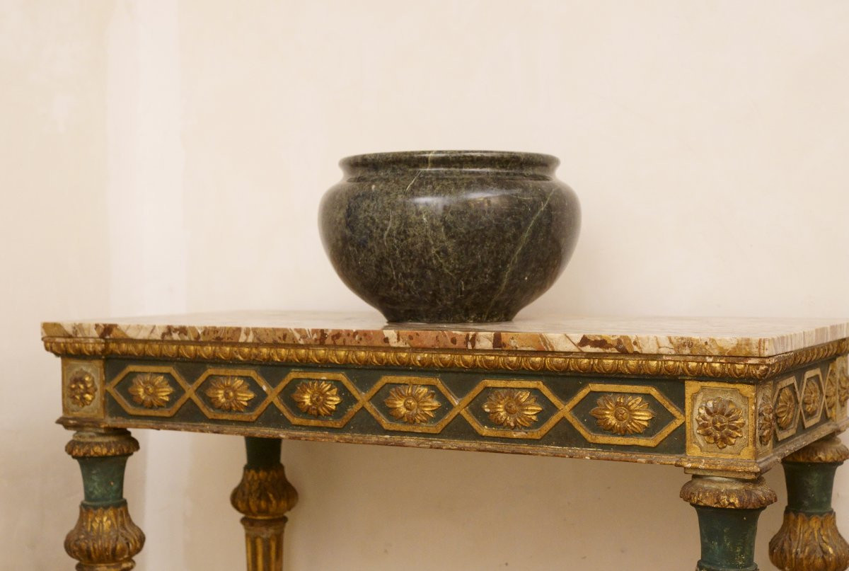 Imponenete Vaso Romano in Marmo Serpentino epoca Grand Tour-photo-2