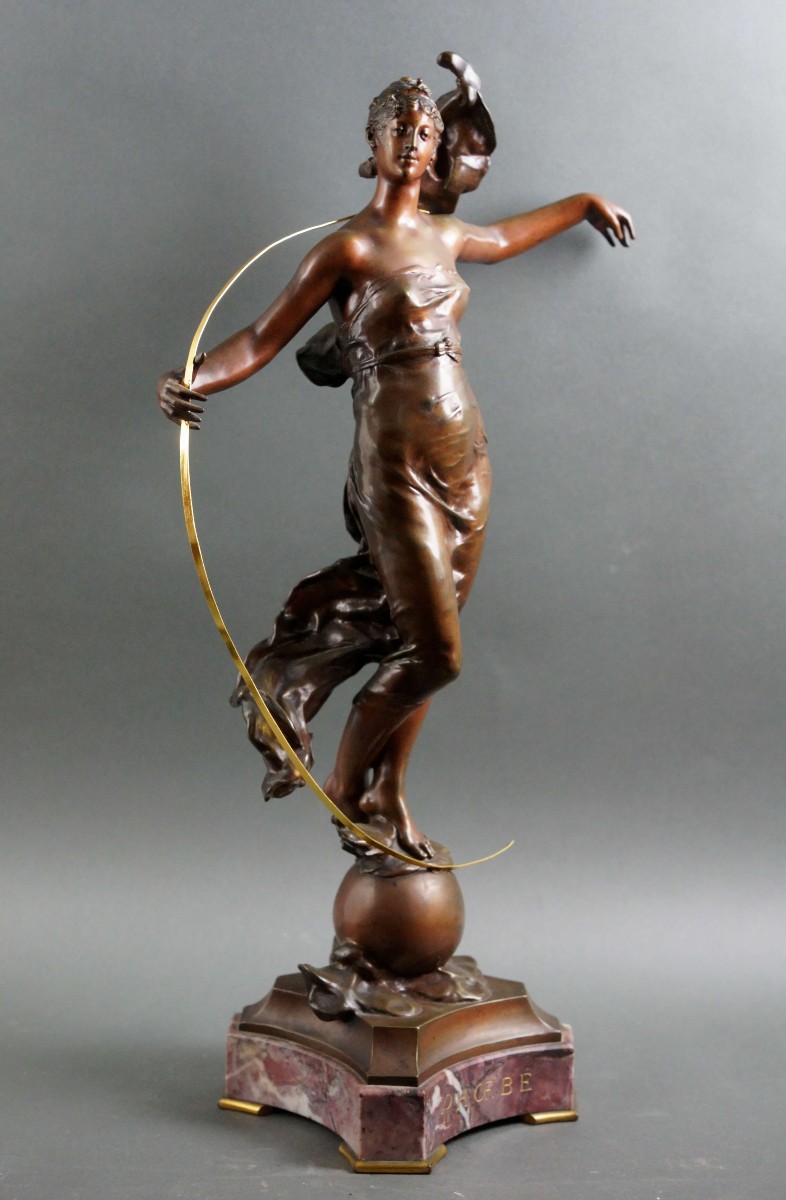 Eugène MARIOTON (1857-1933) "Phoebe" Scultura in Bronzo Napoleone III