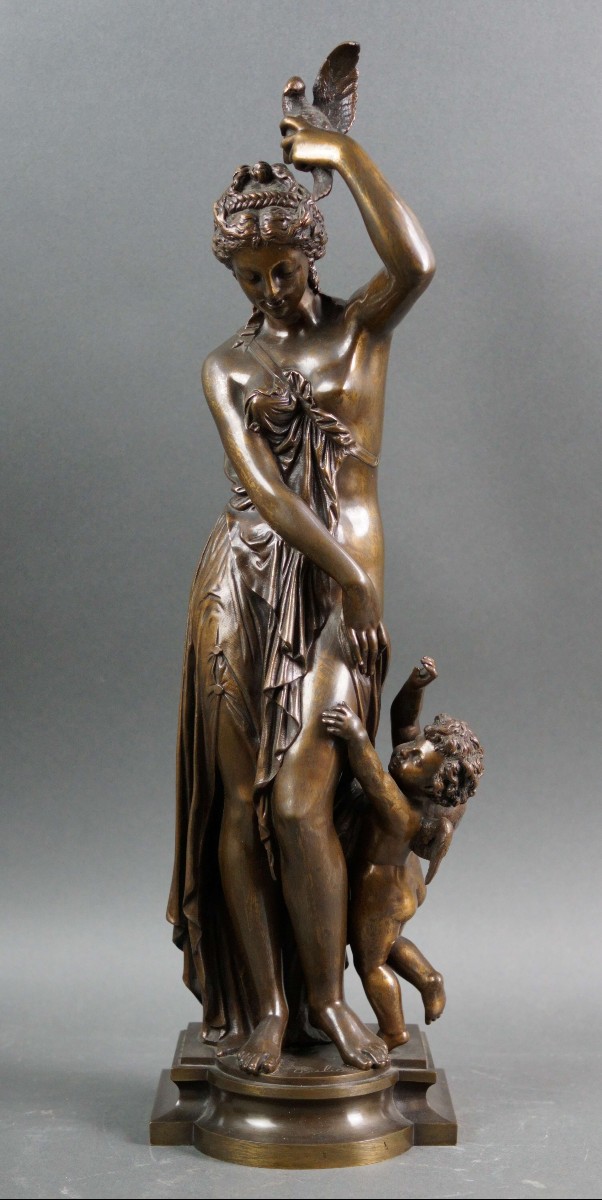 Jean BULIO (1827-1911), "Venere e Cupido" Gruppo in Bronzo Susse Fondeur