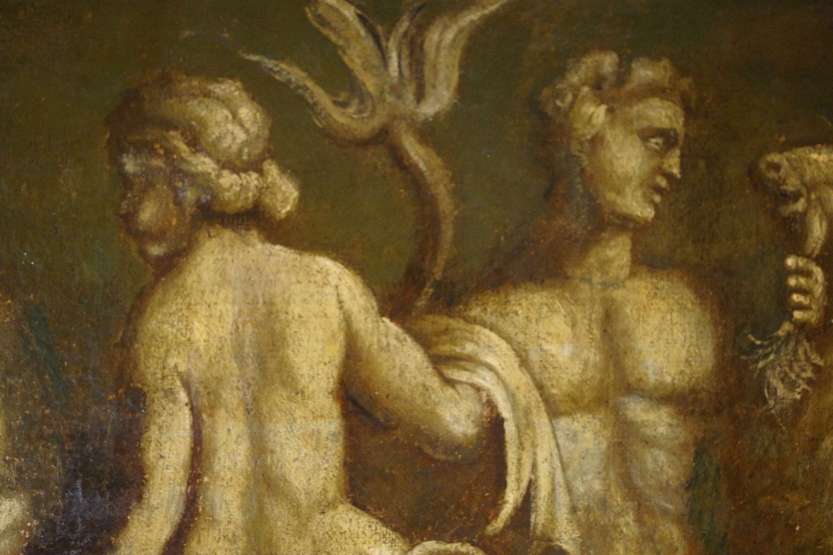 Grande Tela in Grisaglia Scena di tritoni e Nereidi Italia XVIII secolo-photo-1