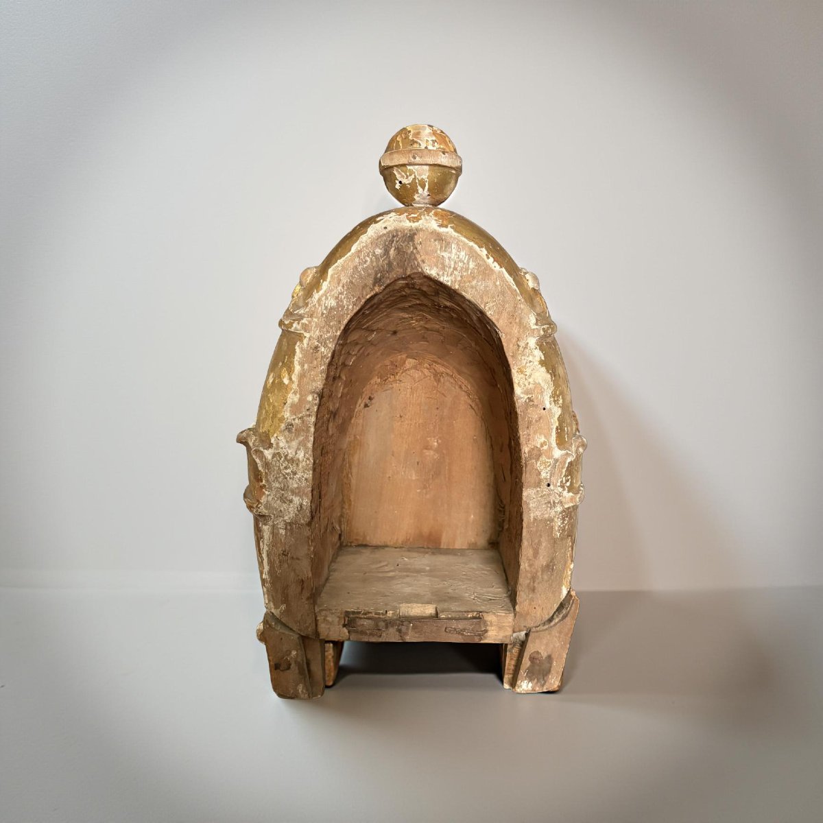 Tiara Papale in Legno  Solpito e Dorato Italia XVIII secolo-photo-4