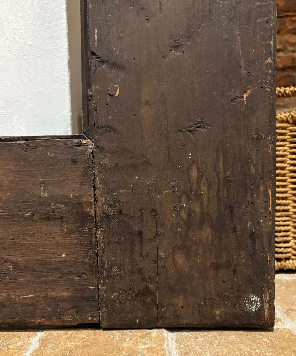 Cornice in Legno Intagliato a decoro Guilloche XVII secolo-photo-4