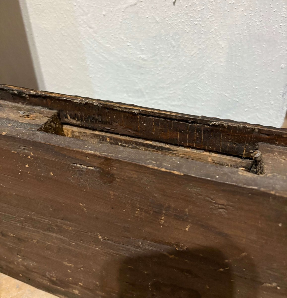 Cornice in Legno Intagliato a decoro Guilloche XVII secolo-photo-4