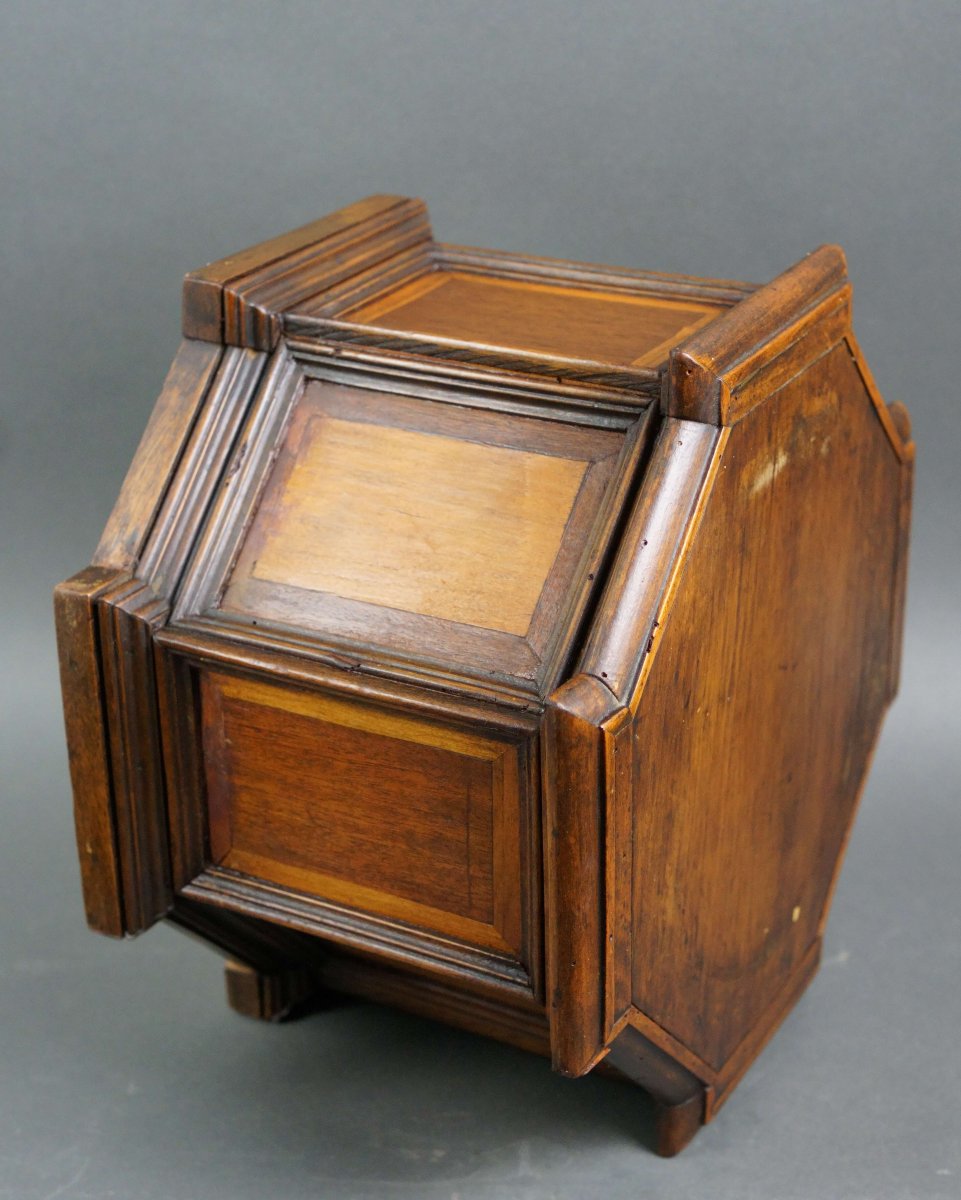 Grande Basamento in Legno e Marqueterie per Sculture Italia XIX secolo-photo-2