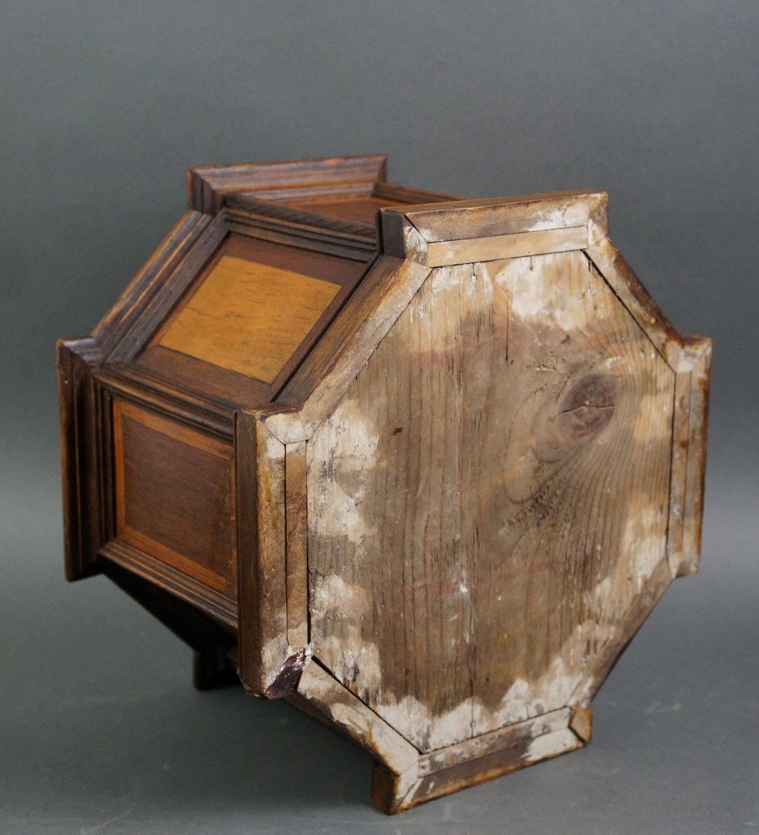 Grande Basamento in Legno e Marqueterie per Sculture Italia XIX secolo-photo-3