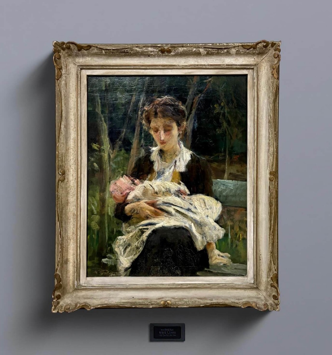 Francesco Galante (1884-1972) "La Giovane Madre" Ritratto inizio XX secolo-photo-3