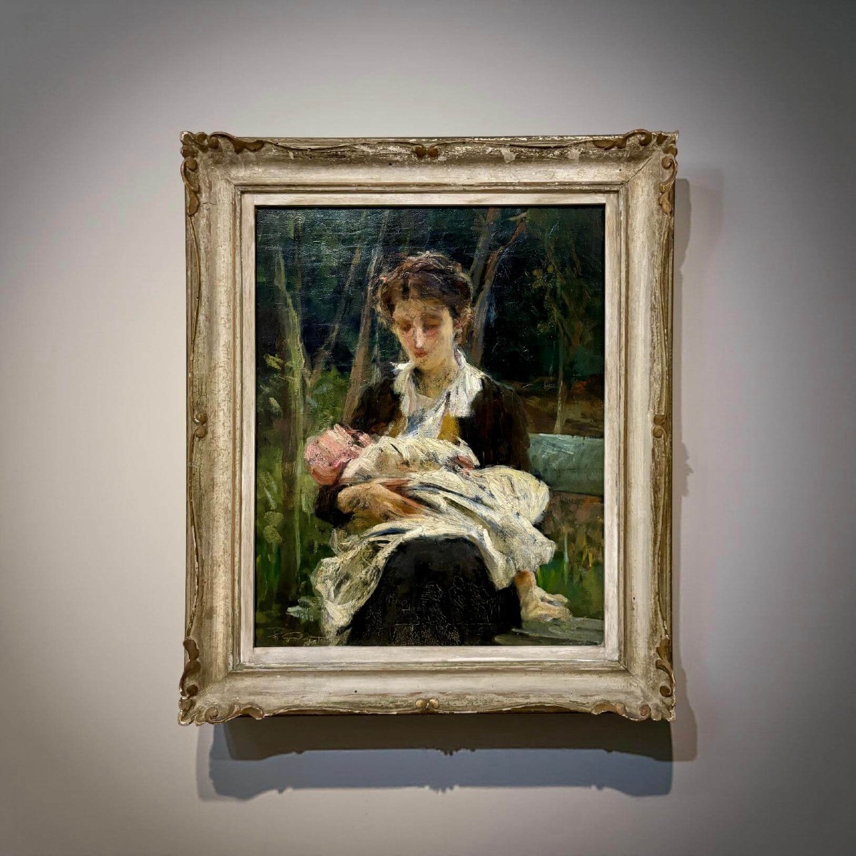 Francesco Galante (1884-1972) "La Giovane Madre" Ritratto inizio XX secolo-photo-4