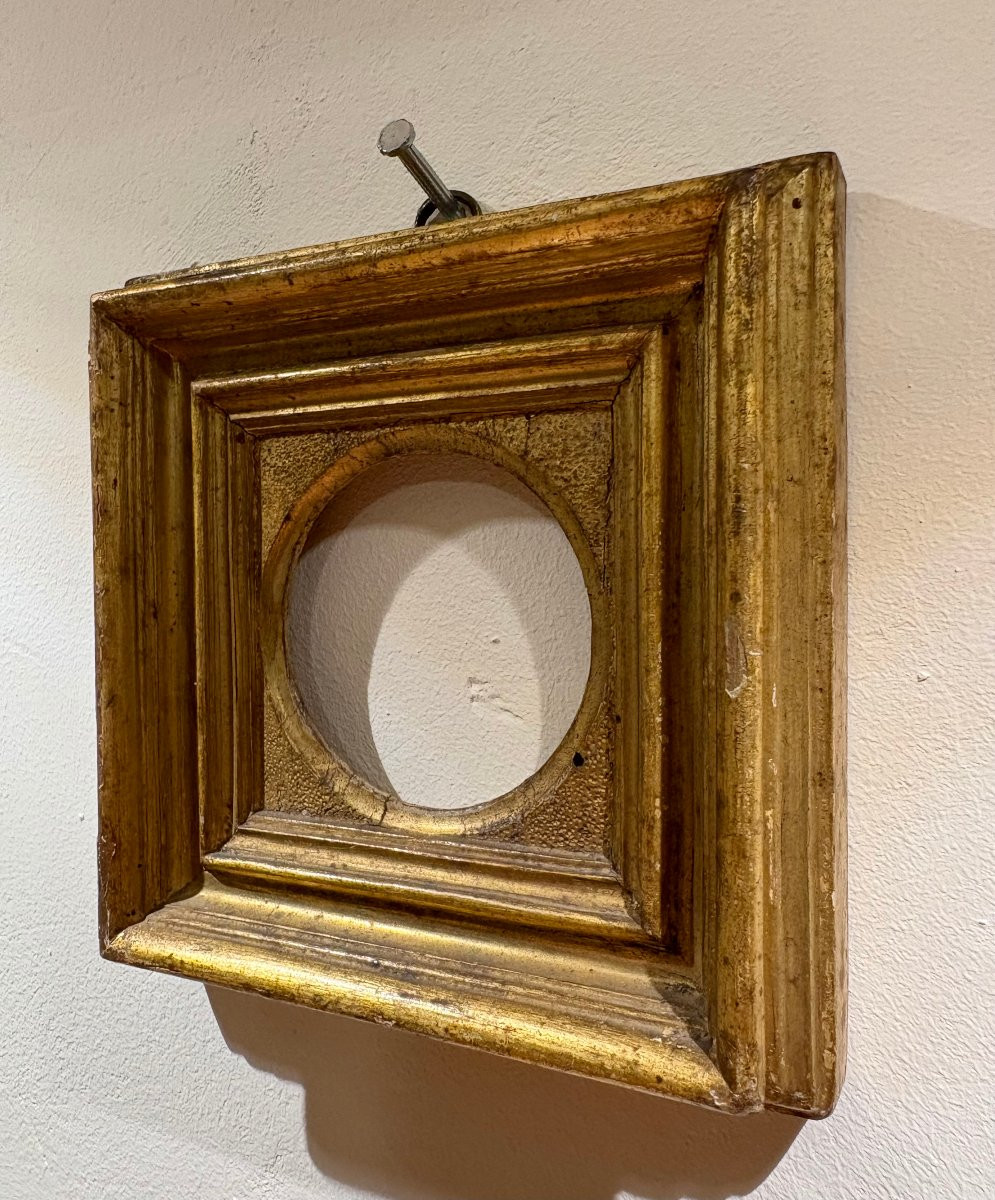 Cornice da Collezione Legno Scolpito e Dorato Italia XVIII secolo-photo-3