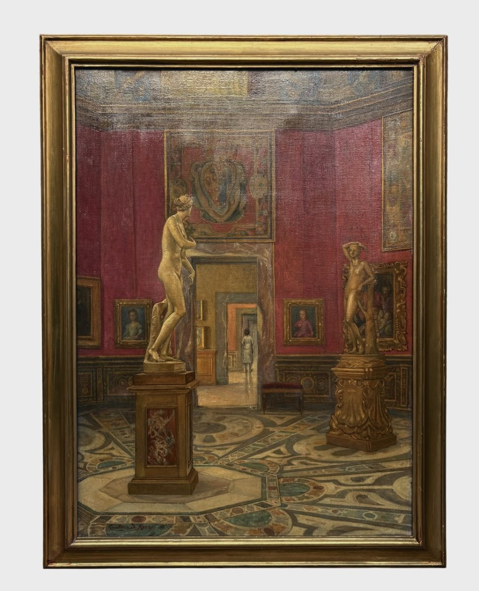 De Rossi Gustavo (1876-1946) "Interno della Tribuna degli Uffizi" Veduta-photo-3