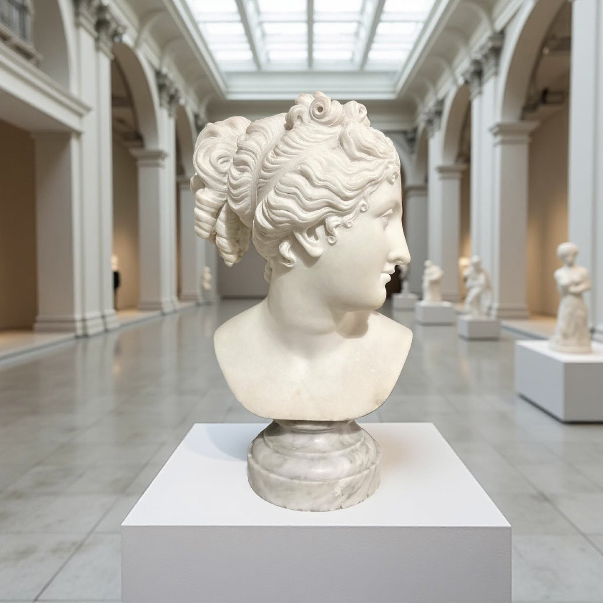 Antonio Frilli (1830-1902) Busto in Marmo della Venere Italica XIX secolo-photo-2