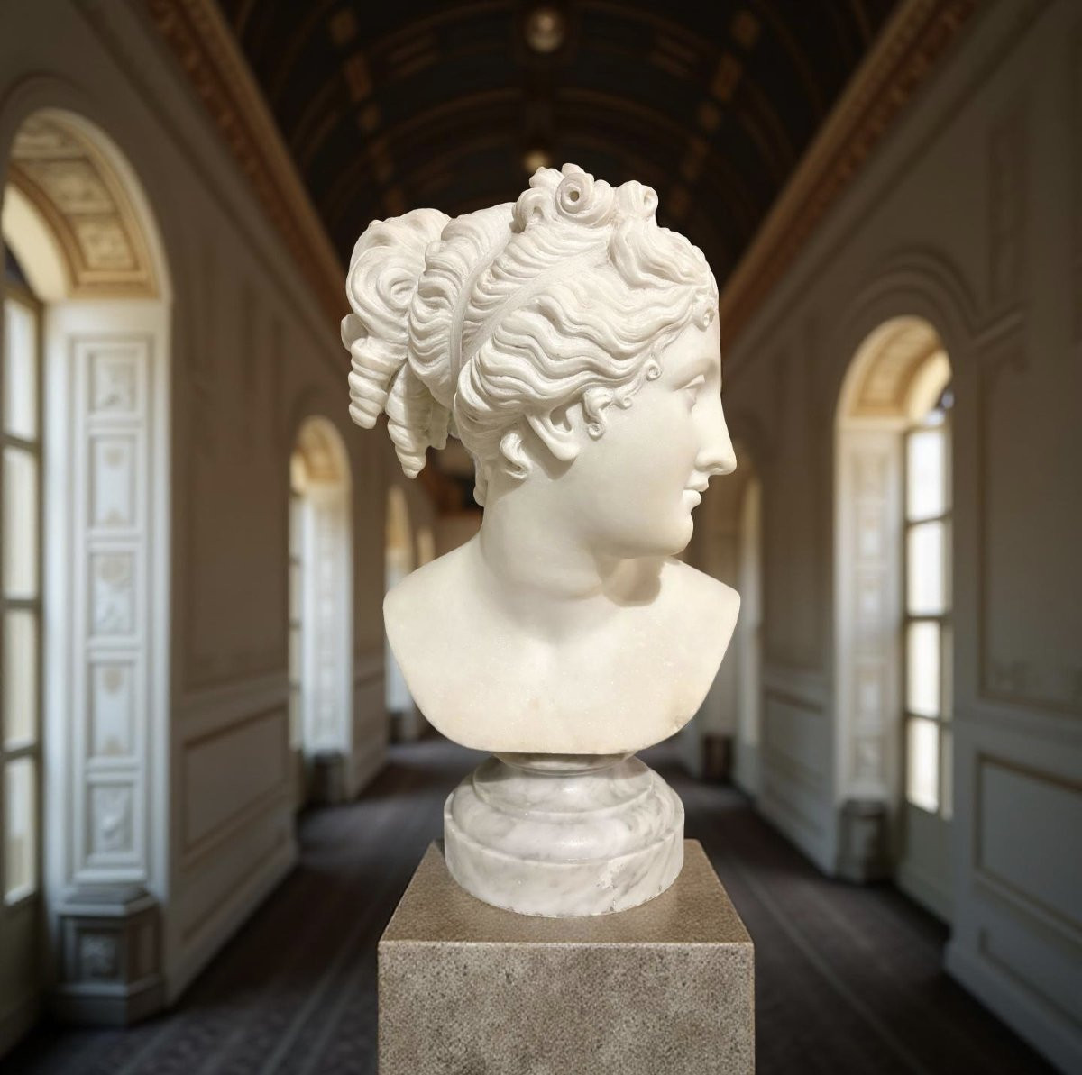 Antonio Frilli (1830-1902) Busto in Marmo della Venere Italica XIX secolo-photo-1