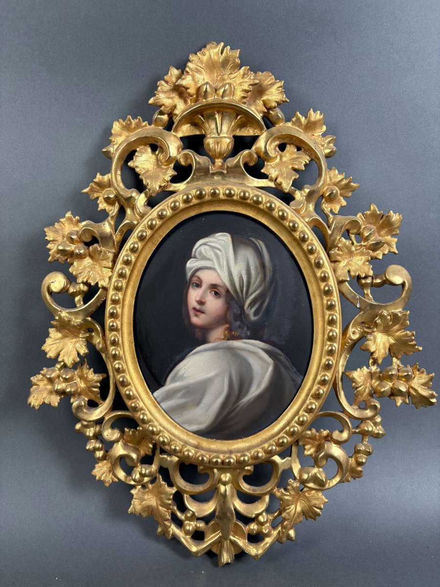 Scuola Fiorentina del XIX secolo, La Fornarina Cornice in Legno Dorato
